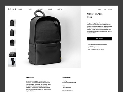 Product Page Design for TSOG Bags