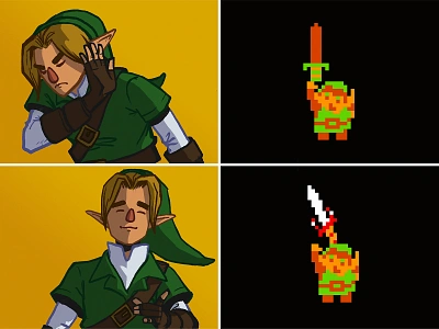 Link/Drake Meme illustration legend of zelda link meme zelda