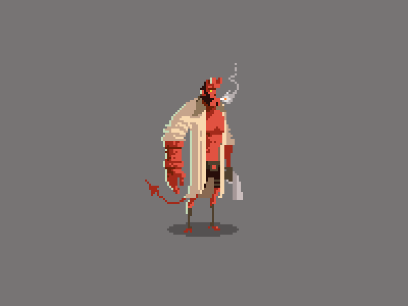 Pixel Hellboy hellboy pixel art pixel pixelart comic books 8-bit