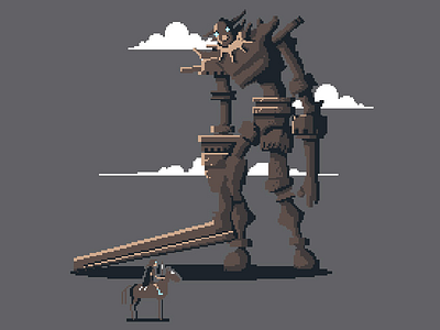 Pixels of the Colossus 8 bit colossus gaming pixel art shadow of the colossus sotc video games
