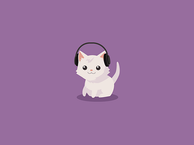 Kitten with headphones - Skullcandy cute headphones kitten music skullcandy