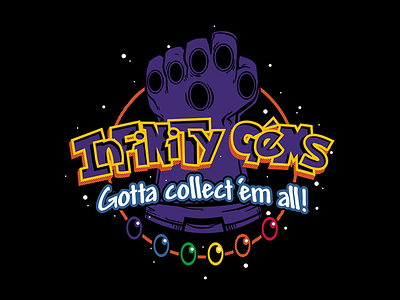 Collect 'em all tee design comics gaming infinity gauntlet marvel pokemon thanos video games