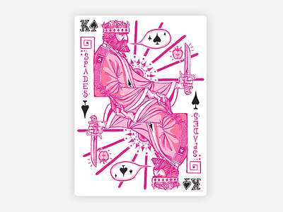 King of Spades playing card illustration card deck king playing card spades