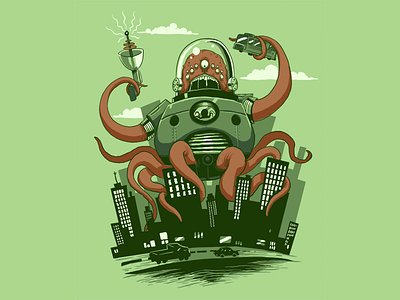 Alien Invasion alien design illustration tshirt