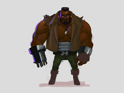 Barret color sketch character ffvii final fantasy gaming speedpaint video games