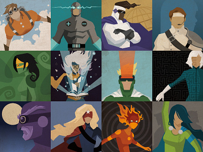 Everyday Heroes - Calendar Illustrations calendar illustration manpower superheroes