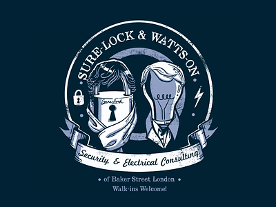 Sure-Lock and Watts-On Consulting humor pun redbubble sherlock tshirt watson