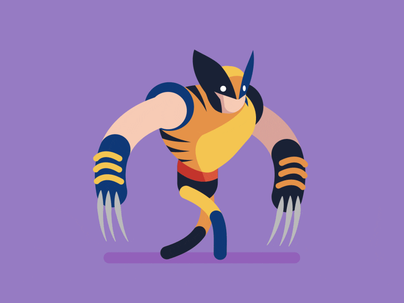 Wolverine walk cycle animation character comics wolverine