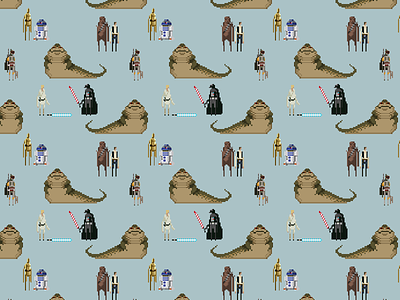 Star Wars pixel art tiling pattern