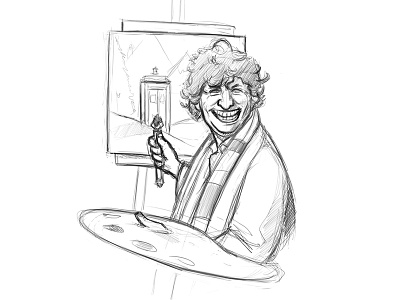 Dr. Ross bob ross doctor who dr who fourth doctor mashup