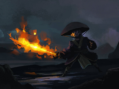 Flaming sword speedpaint