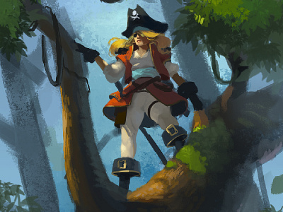 Pirate Queen character concept art digital painting