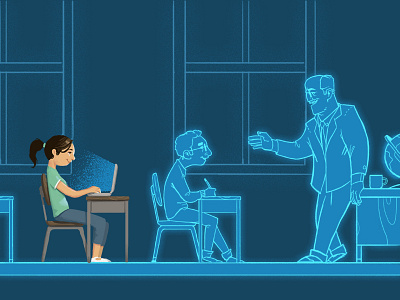 The Future of Education is Online spot illustration