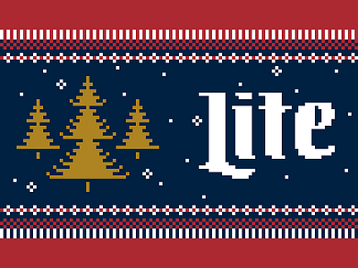 Knitted Koozie design for Miller Lite #3