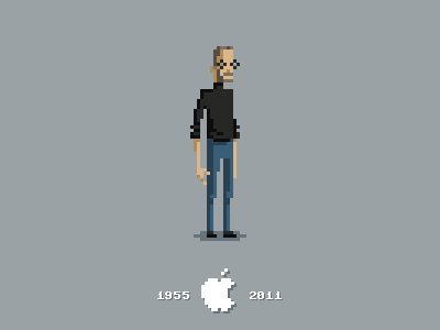 Steve Jobs apple mac macintosh pixel art steve jobs tribute