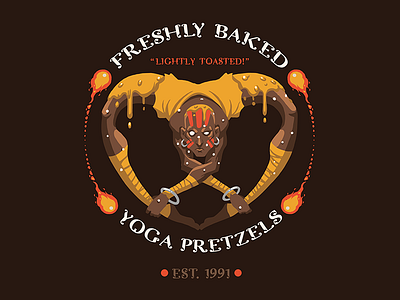 Freshly Baked Yoga Pretzels! design illustration sf2 street fighter 2 video games