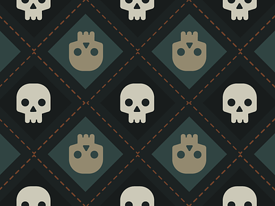 Tiling Skull Pattern (Free to use!) halloween october pattern skull