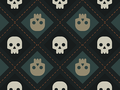 Tiling Skull Pattern (Free to use!) halloween october pattern skull