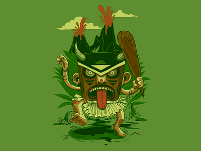 Tiki illustration design tiki tshirt