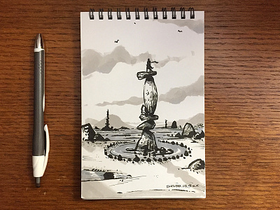 Inktober - Rock drawing inktober pen