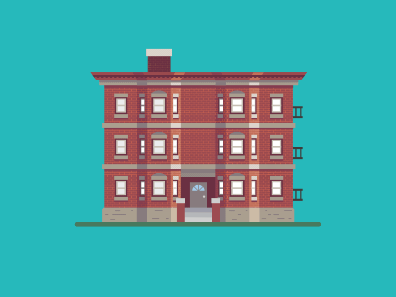 Apartment Illustration and Build In animation buildings illustration