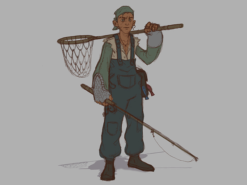The Angler's Apprentice character design concept art character design