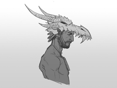 Dragon Helmet art drawing sketch