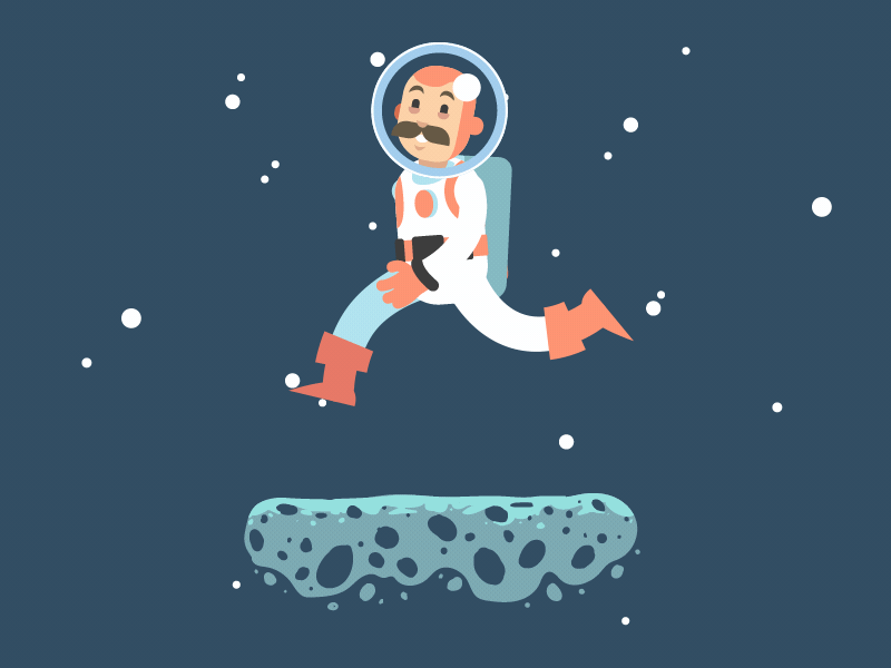 Astronaut run cycle animation character design motion