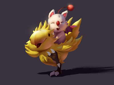 Final Fantasy fan art chocobo final fantasy moogle