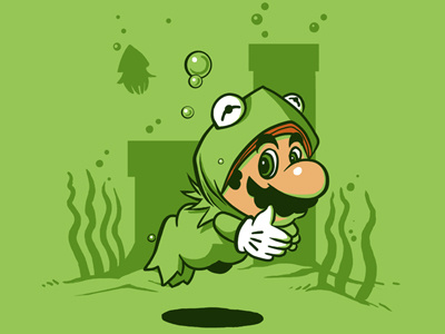 It's Easy Being Green drawsgood gaming kermit mario nintendo tshirt video games yetee