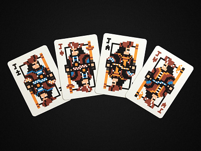 Jacks - The 8Bit Deck 8bit design pixel art pixelart playing cards retro