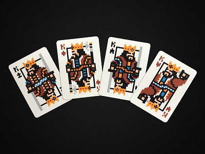 Kings - 8Bit Deck 8bit design pixel art pixelart playing cards playingcards retro