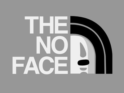 The No Face animation anime logo mashup no face north face spirited away spoof
