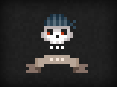 Pixel Skull bandana banner pirate pixel art skull