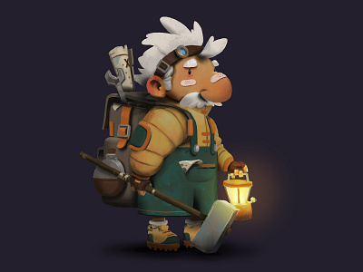 The Miner characterdesign digital painting illustration