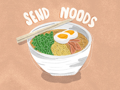Send noods asian food bowl bowl of ramen food food illustration illustration noodles noods punny ramen ramen noodles send noods
