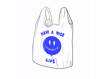 Happy bag abstract bag drawing funny groceries grocery bag have a nice life illustration nice life plastic plastic bag procreate smiley smiley face thank you bag
