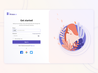 Sign Up form beauty app branding crm design figma illustration logo register form registration sign up ui web webapp