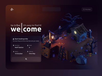 Wolf Tribe - Landing Page 3d agency app booking branding design graphic design horror hotel illustration landing logo motion scary spooky tribe typography ui ux vector