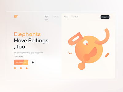 Elephant - Landing Page animal app branding design elephant graphic design illustration landing logo qclay site typography ui ux vector website