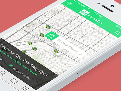 Parkalot app green ios7 iphone social ui