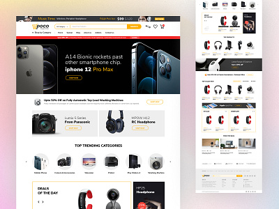 E-Commerce Electronic Store - Poco Theme branding buy mobile cart ecommerce ecommerce shop ecommerce store electronic illustration landing page online cart online shopping shop shopping shopping cart store ui ux web layout website