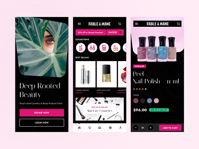 E-commerce cosmetic - FABLE & MANE appui branding cart cosmeric ecommerce cosmetic cosmetic shop design ecommerce ecommerce app ecommerce shop illustration online cosmetic online shopping shop cosmetic shopping shopping cart ui