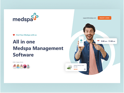 Landing page - Medspa app branding graphic design landing page medical softwear ui