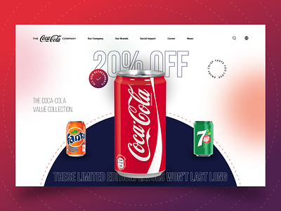 Coca Cola web concept brand branding coca cola concept design drink graphics design nft online shopping ui ui concept ux