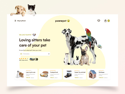 Online shopping Pet food concept