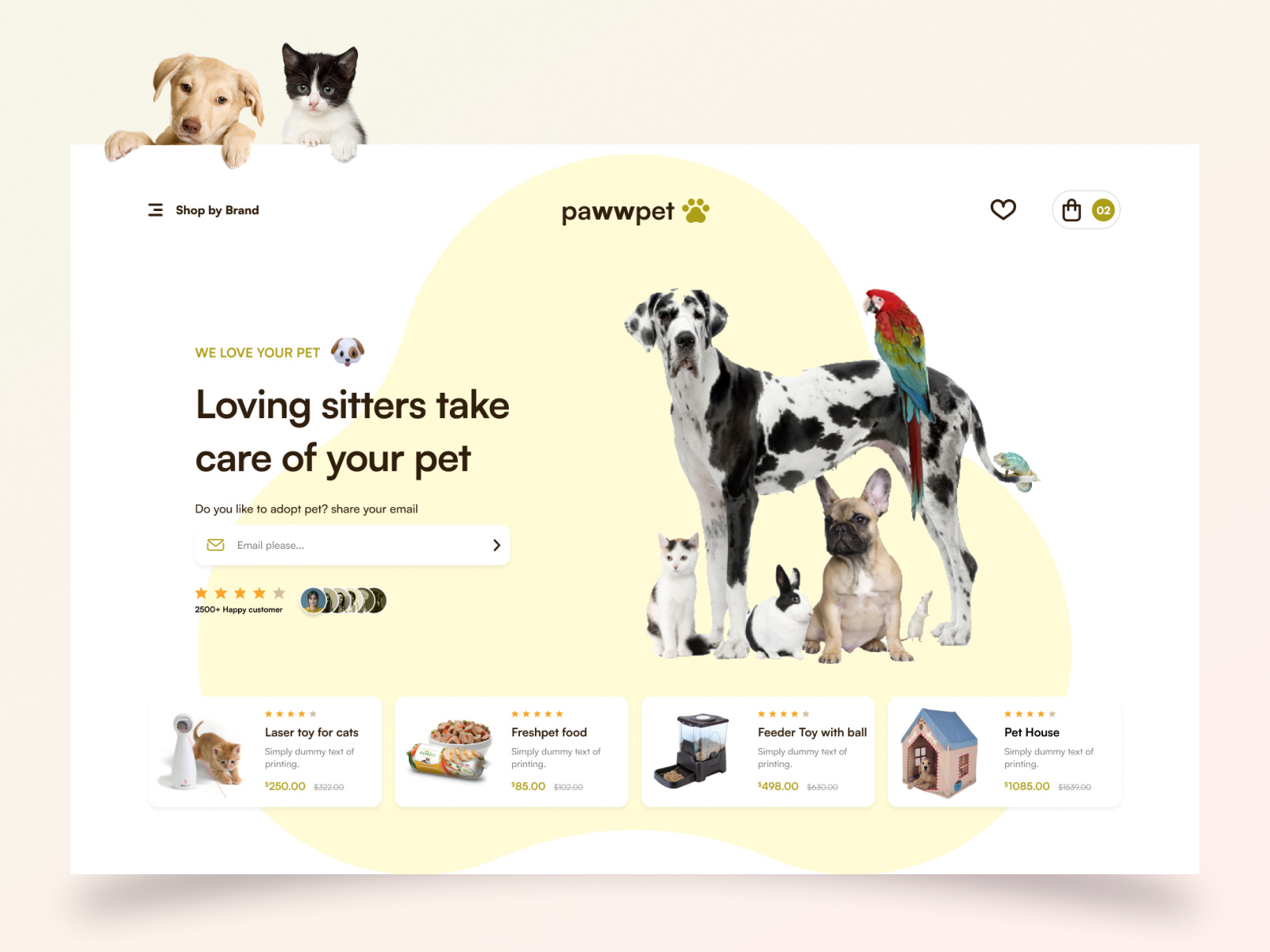 Online shopping Pet food concept by Hardik Padaliya on Dribbble