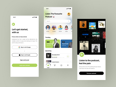 Podcast app app app ui appui branding design ios app iphone app logo mobile app music podcast ui uiux ux