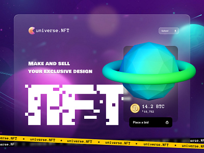 NFT Marketplace - universe.NFT 3d app graphic design landing page marketplace nft nft design nft marketplace nftmarketplace ui universe web ui