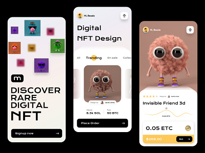 NFT App app cart graphic design mobile app nft nft marketplace nft mobile ui ui design ux